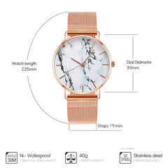 Fashion Rose Gold Color Mesh Band Quartz Watches